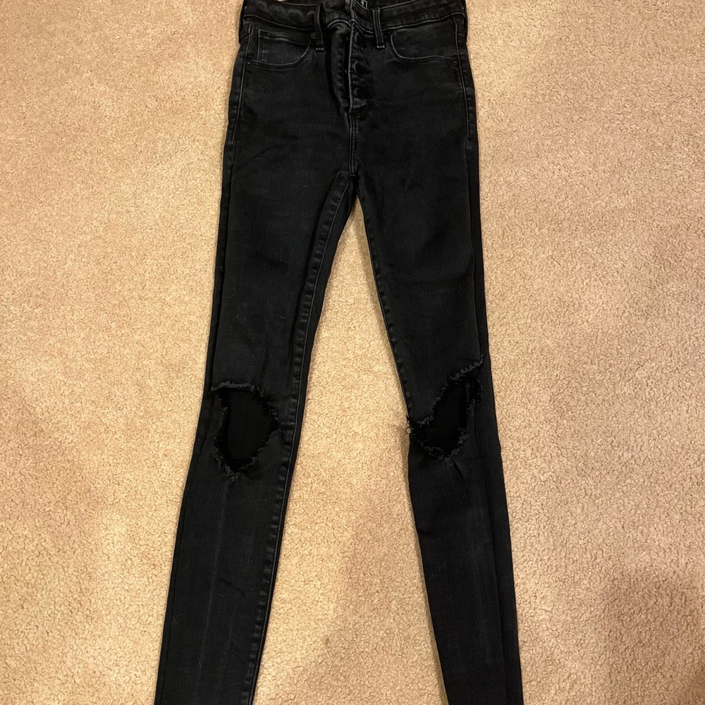 Abercrombie Distressed Black Skinny Jeans